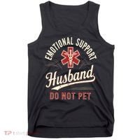 Do Not Pet Emotional Support Husband Funny Tank Top thumb 0