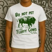 Do Not Pet The Fluffy Cows American Bison Vintage T-Shirt thumb 3