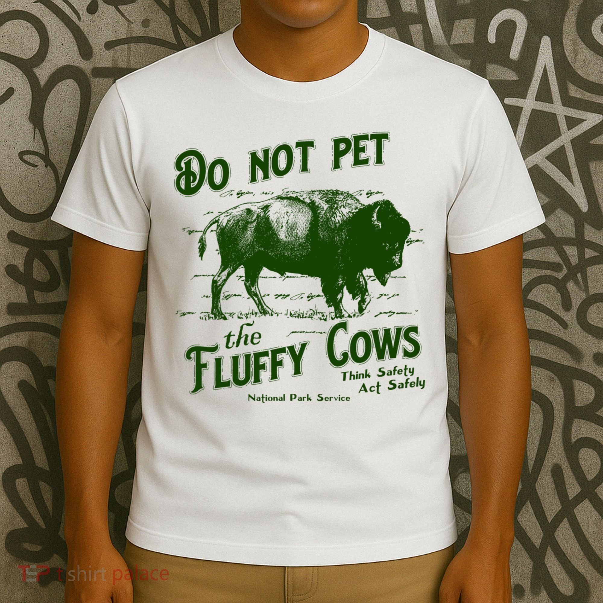 Do Not Pet The Fluffy Cows American Bison Vintage T-Shirt
