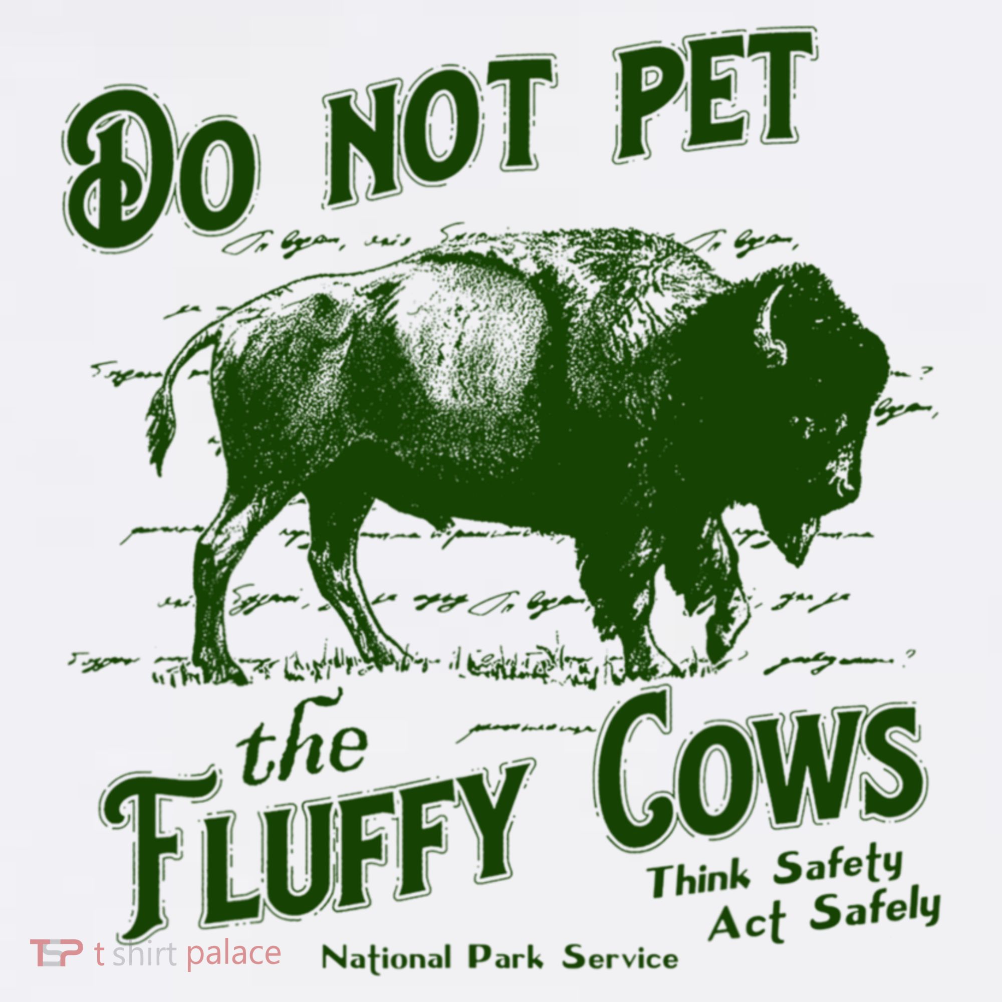 Do Not Pet The Fluffy Cows American Bison Vintage T-Shirt