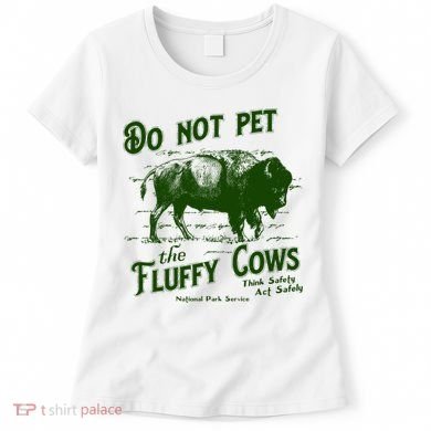 Do Not Pet The Fluffy Cows American Bison Vintage Women's T-Shirt
