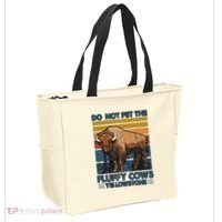 Do Not Pet The Fluffy Cows Buffalo & Bison Yellowstone Park Tote Bag thumb 2