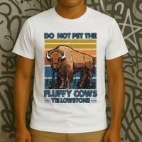 Do Not Pet The Fluffy Cows Buffalo & Bison Yellowstone Park T-Shirt thumb 3