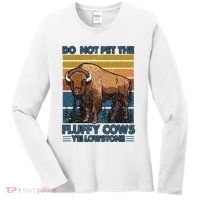 Do Not Pet The Fluffy Cows Buffalo & Bison Yellowstone Park Women's Long Sleeve Shirt thumb 0