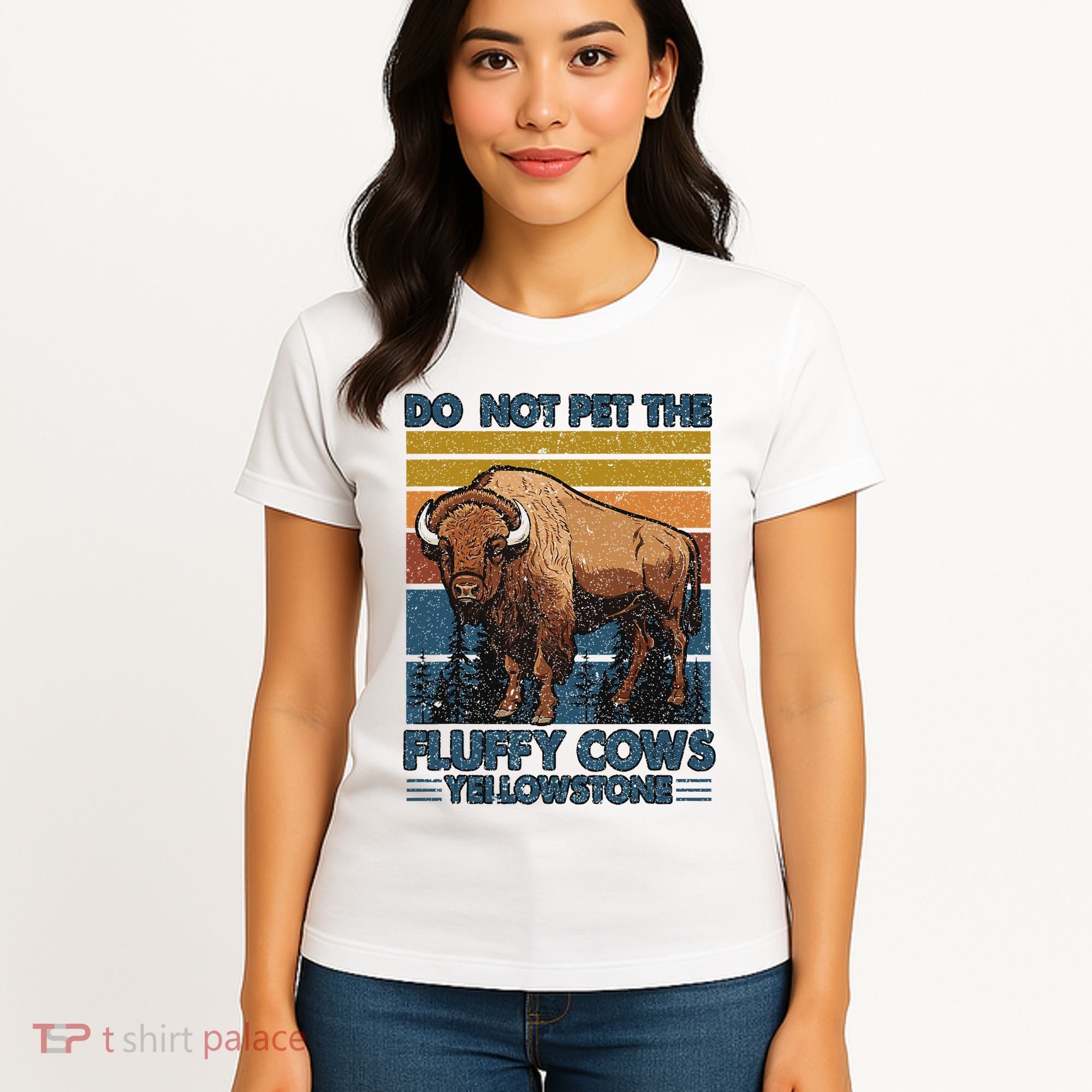 Do Not Pet The Fluffy Cows Buffalo & Bison Yellowstone Park Women's T-Shirt