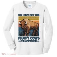 Do Not Pet The Fluffy Cows Buffalo & Bison Yellowstone Park Kids Long Sleeve Shirt thumb 0
