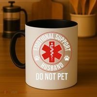 Do Not Pet Emotional Support Husband Humor Coffee Mug thumb 4