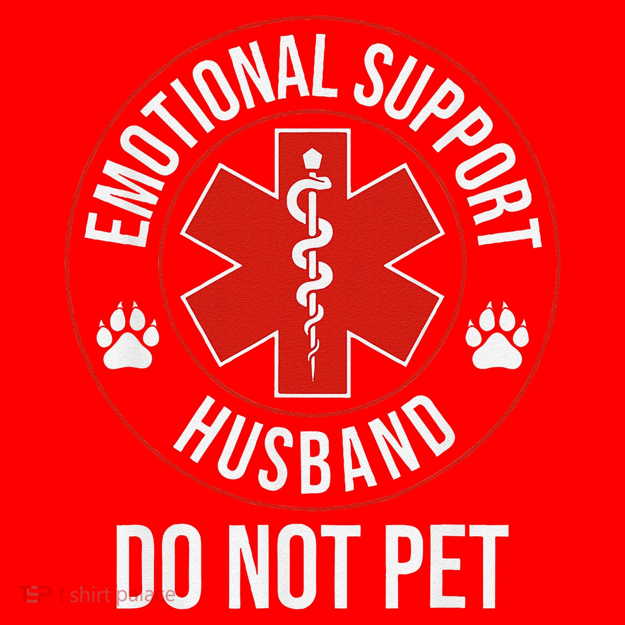 Do Not Pet Emotional Support Husband Humor Santa Hat