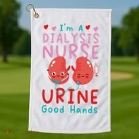 Dialysis Nurse Pun I'm A Dialysis Nurse Urine Good Hands Golf Towel thumb 1