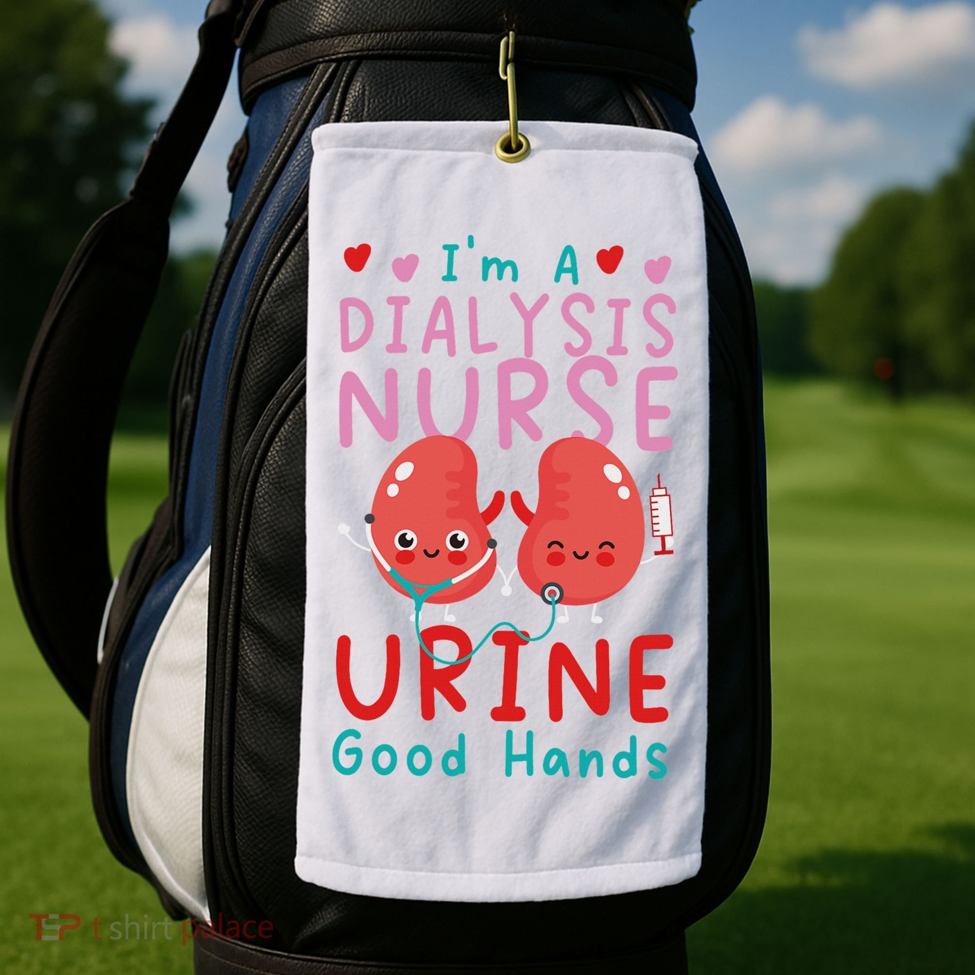 Dialysis Nurse Pun I'm A Dialysis Nurse Urine Good Hands Golf Towel