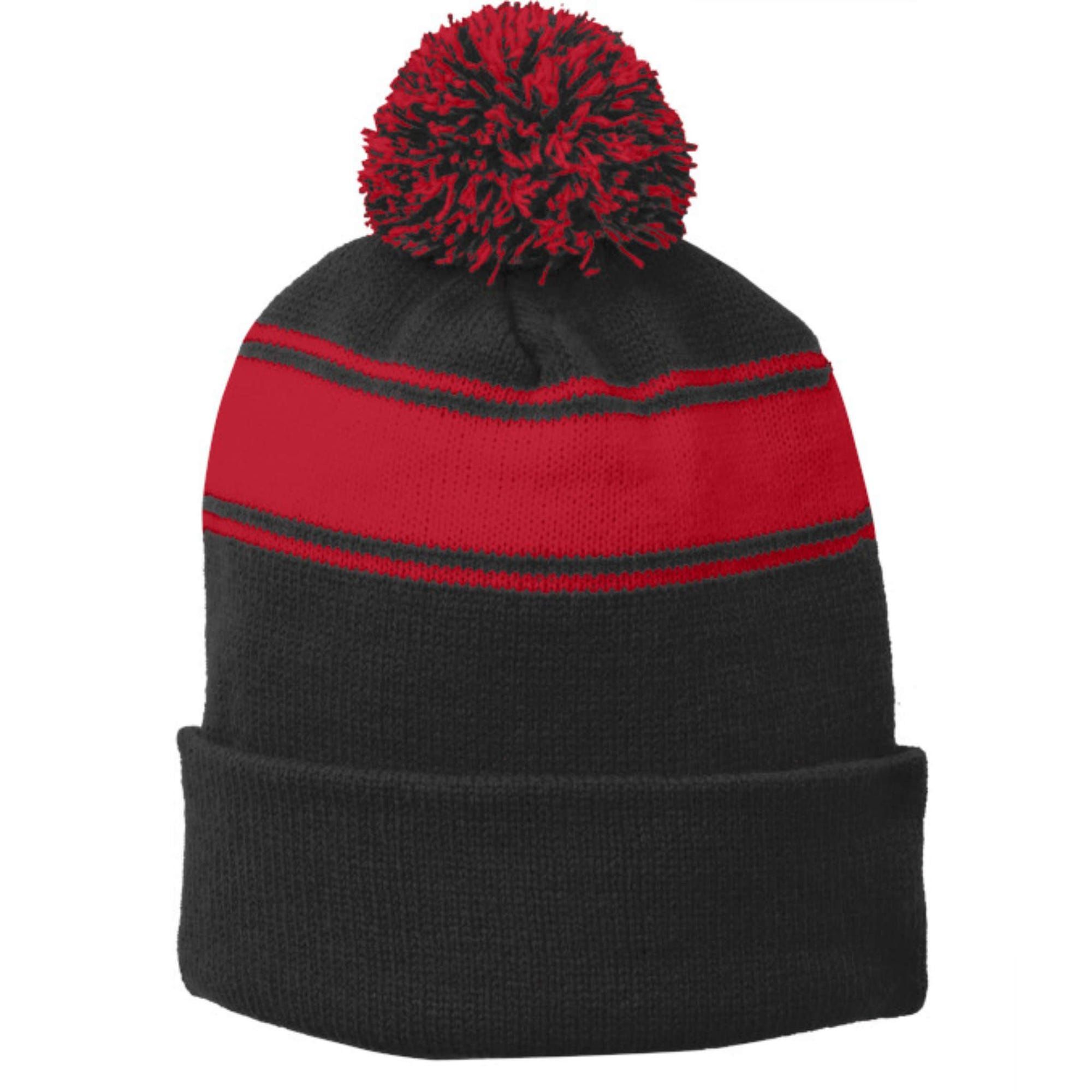 Do Not Pet The Fluffy Cows Bison Lover Stripe Pom Pom Beanie
