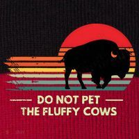 Do Not Pet The Fluffy Cows Bison Lover Stripe Pom Pom Beanie thumb 2