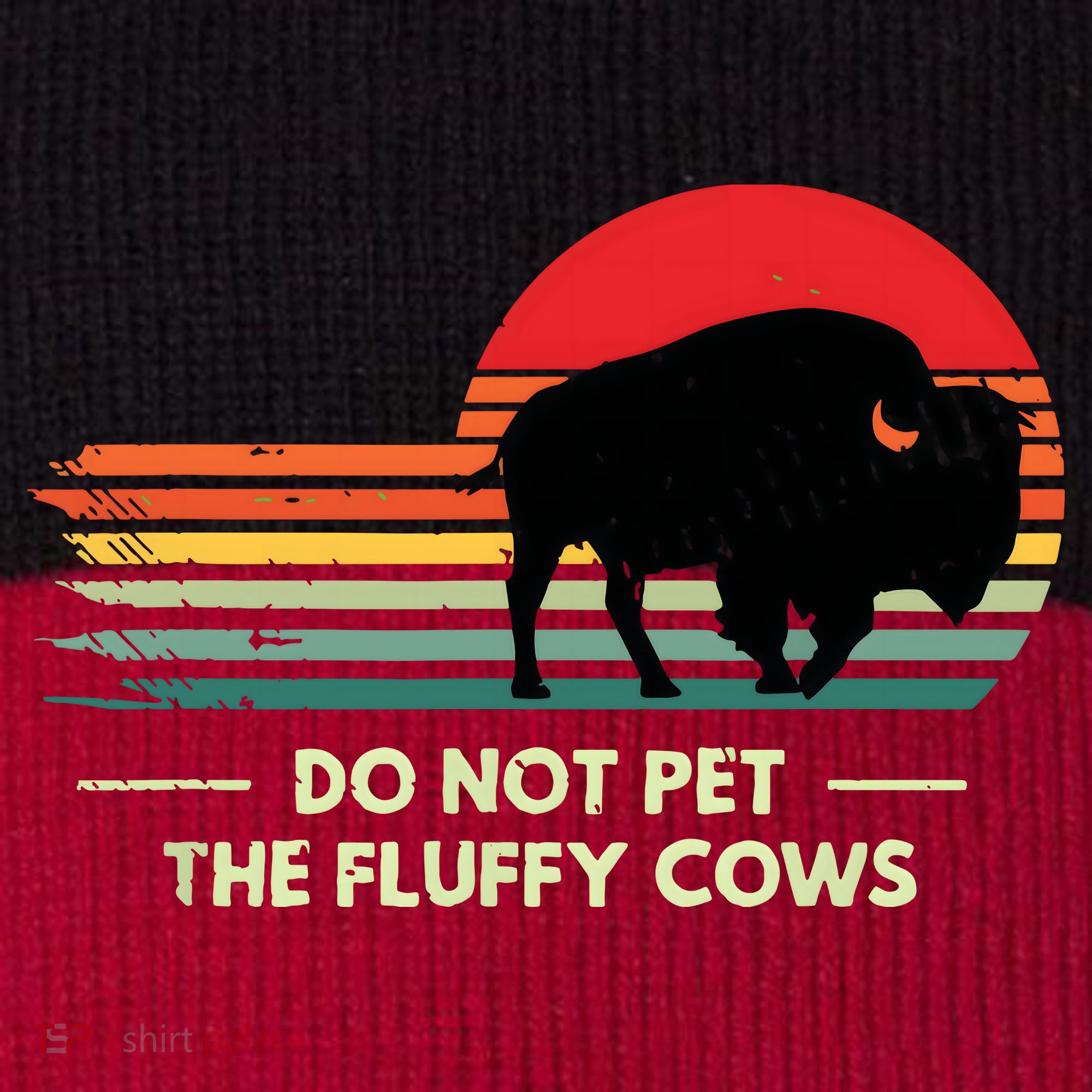 Do Not Pet The Fluffy Cows Bison Lover Stripe Pom Pom Beanie