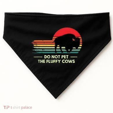Do Not Pet The Fluffy Cows Bison Lover USA-Made Doggie Bandana