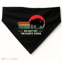 Do Not Pet The Fluffy Cows Bison Lover USA-Made Doggie Bandana thumb 0