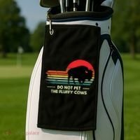 Do Not Pet The Fluffy Cows Bison Lover Golf Towel thumb 2