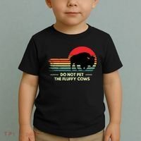 Do Not Pet The Fluffy Cows Bison Lover Toddler T-Shirt thumb 2