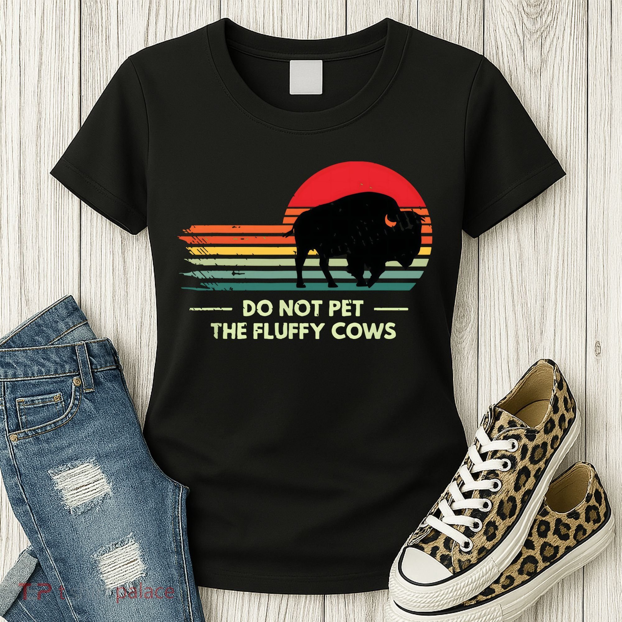 Do Not Pet The Fluffy Cows Bison Lover Women's T-Shirt