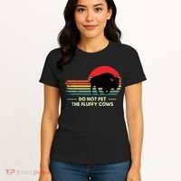 Do Not Pet The Fluffy Cows Bison Lover Women's T-Shirt thumb 4