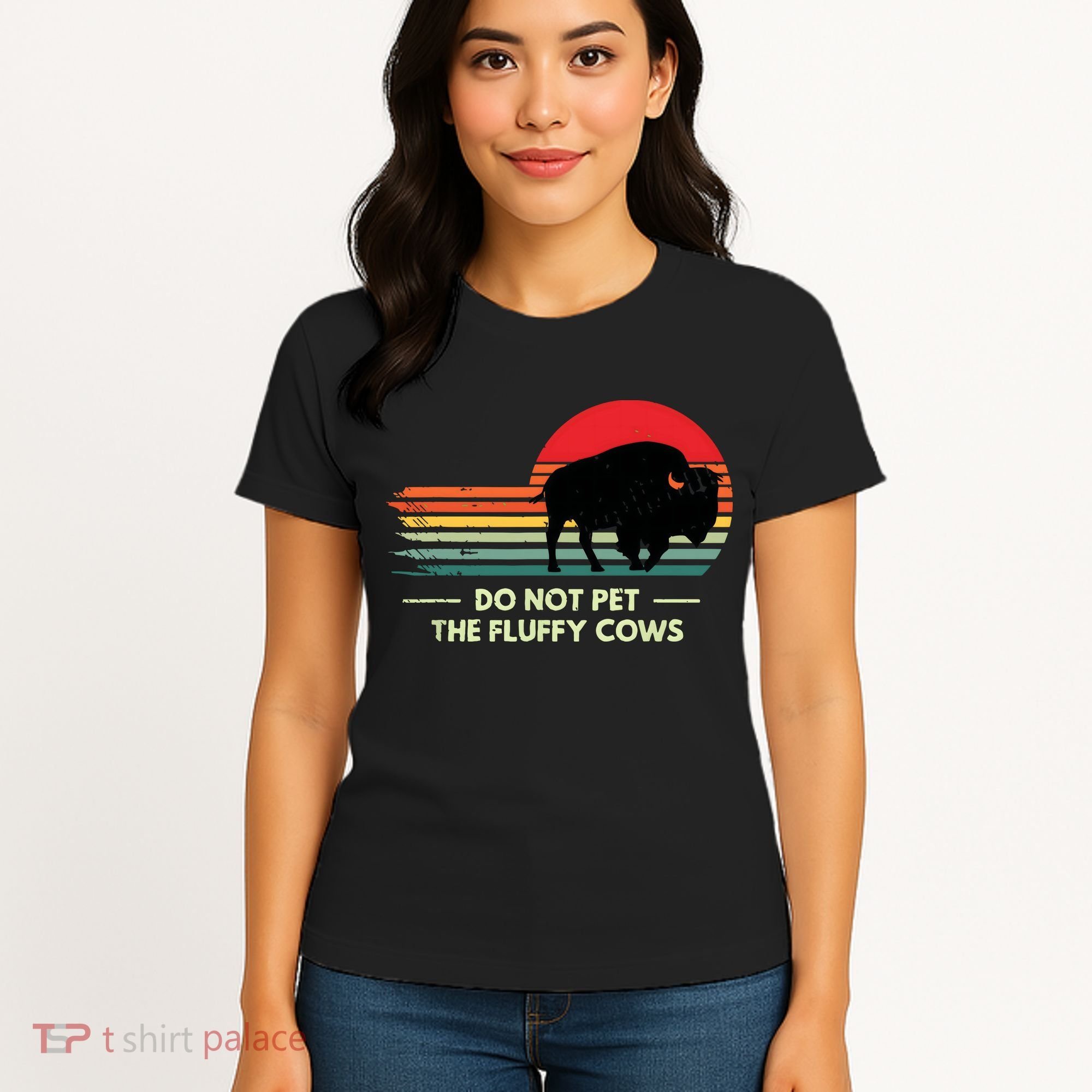 Do Not Pet The Fluffy Cows Bison Lover Women's T-Shirt