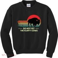 Do Not Pet The Fluffy Cows Bison Lover Kids Sweatshirt thumb 0