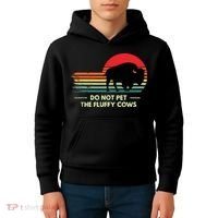 Do Not Pet The Fluffy Cows Bison Lover Kids Hoodie thumb 4