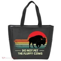 Do Not Pet The Fluffy Cows Bison Lover Tote Bag thumb 0