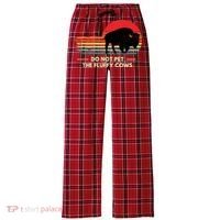 Do Not Pet The Fluffy Cows Bison Lover Women's Flannel Plaid Pajama Pants thumb 0