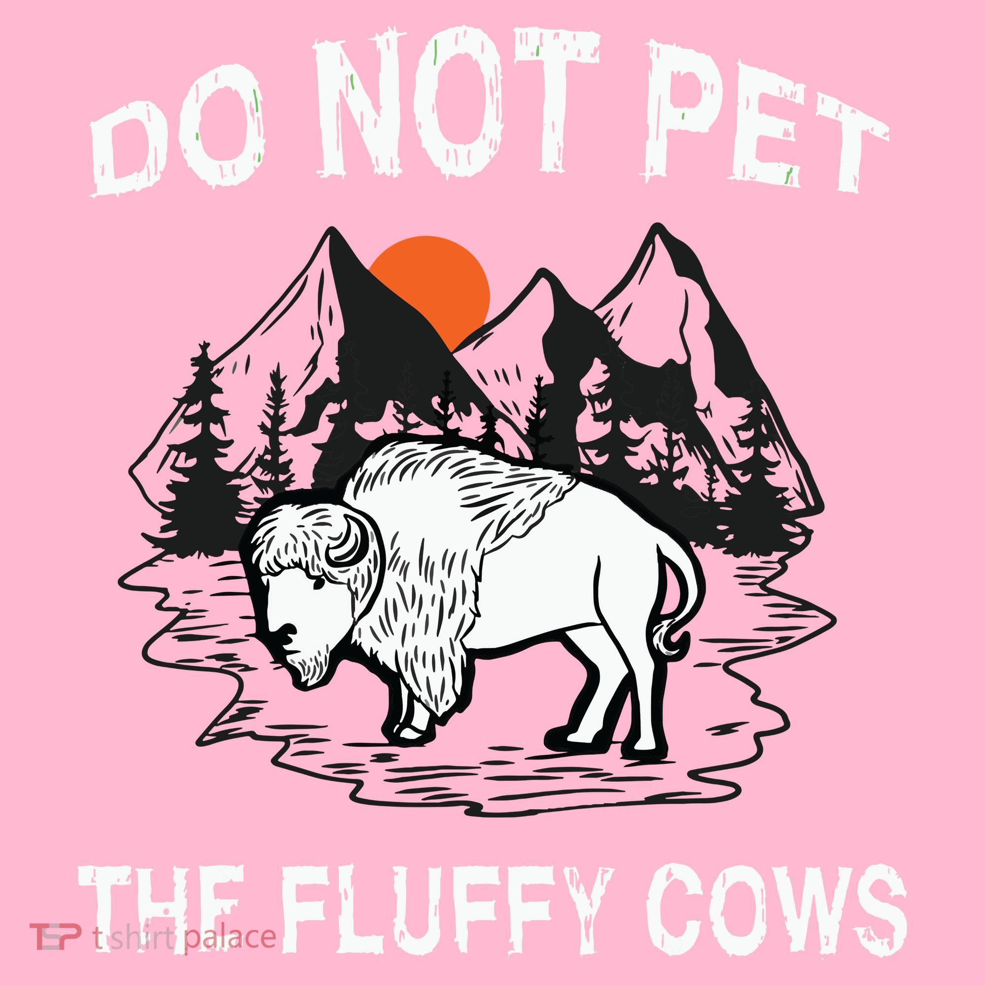 Do Not Pet The Fluffy Cows Funny Bison Gift Yellowstone Park Coaster