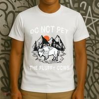 Do Not Pet The Fluffy Cows Funny Bison Gift Yellowstone Park T-Shirt thumb 3