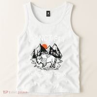 Do Not Pet The Fluffy Cows Funny Bison Gift Yellowstone Park Tank Top thumb 2