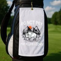 Do Not Pet The Fluffy Cows Funny Bison Gift Yellowstone Park Golf Towel thumb 2