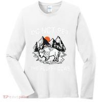 Do Not Pet The Fluffy Cows Funny Bison Gift Yellowstone Park Women's Long Sleeve Shirt thumb 0
