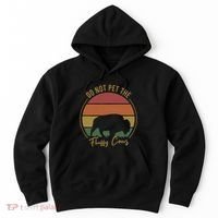 Do Not Pet The Fluffy Cows Funny Bison Yellowstone Park Hoodie thumb 0