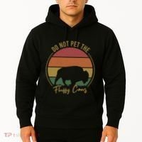 Do Not Pet The Fluffy Cows Funny Bison Yellowstone Park Hoodie thumb 2