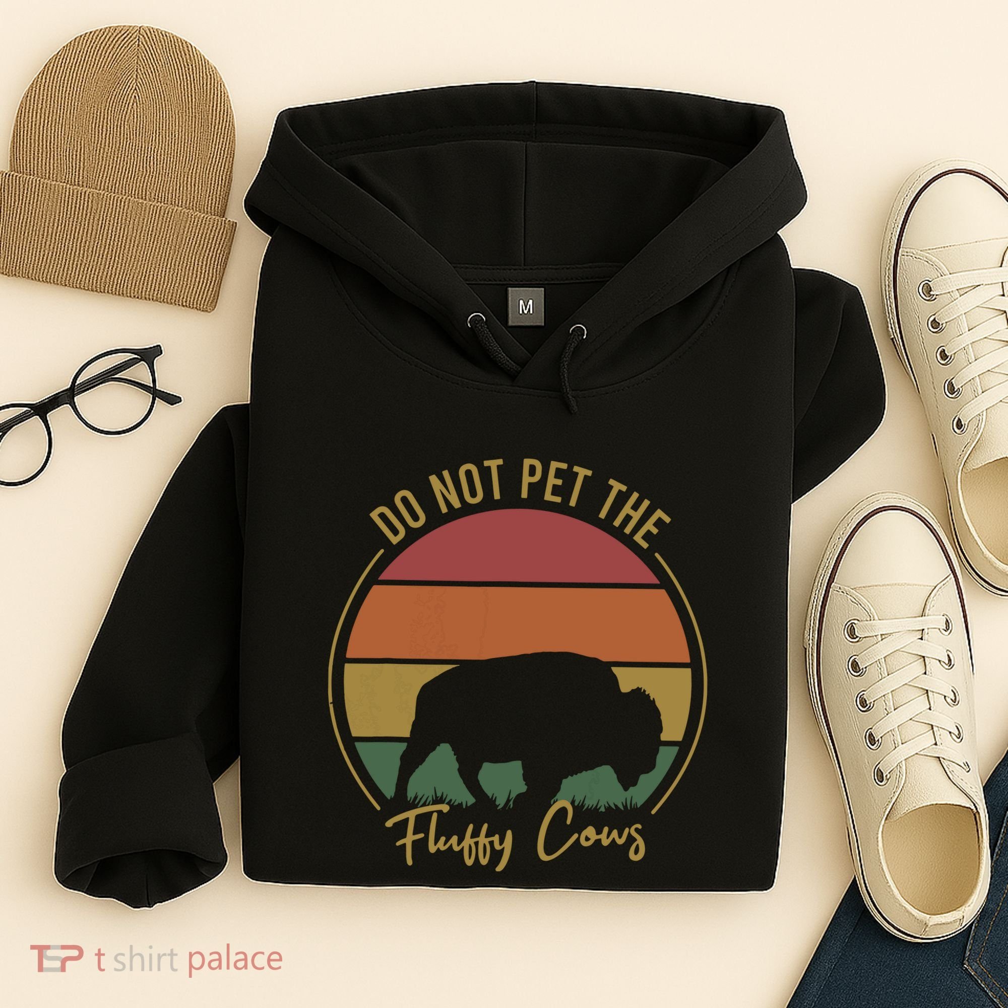 Do Not Pet The Fluffy Cows Funny Bison Yellowstone Park Hoodie