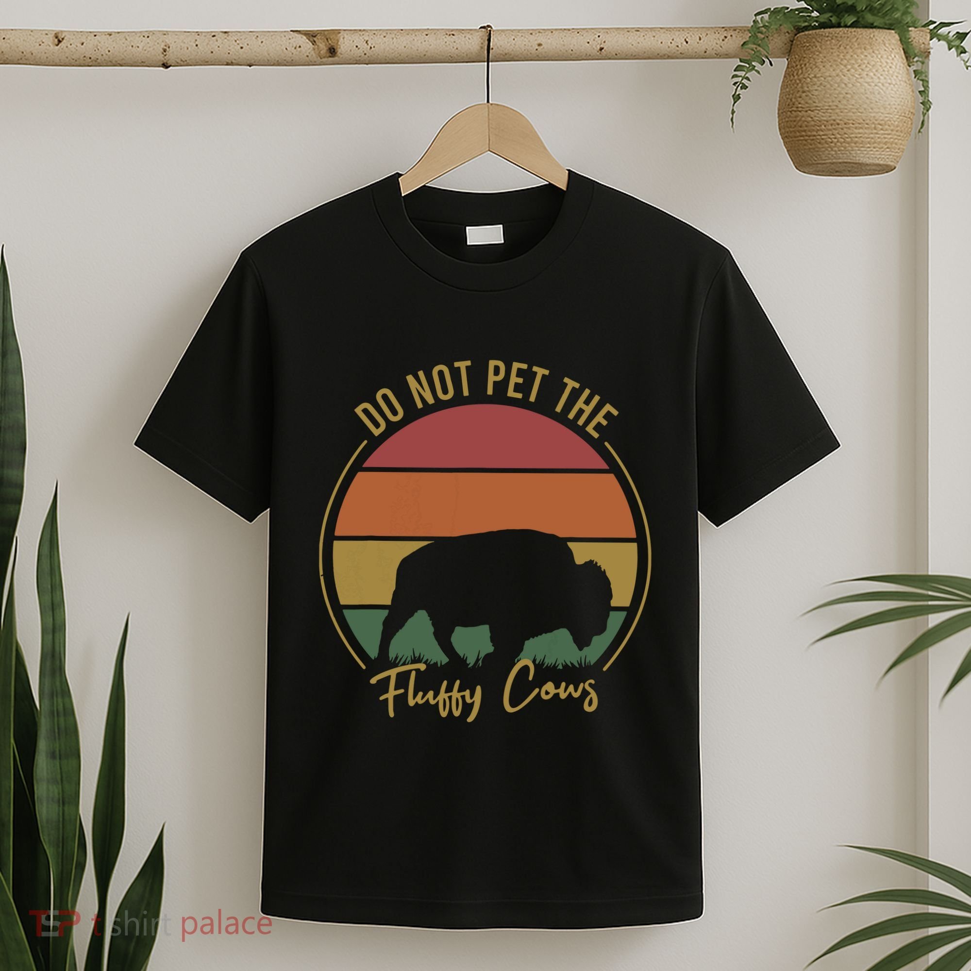 Do Not Pet The Fluffy Cows Funny Bison Yellowstone Park T-Shirt