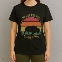 Do Not Pet The Fluffy Cows Funny Bison Yellowstone Park T-Shirt thumb 4