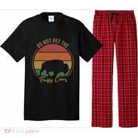 Do Not Pet The Fluffy Cows Funny Bison Yellowstone Park Pajama Set thumb 0