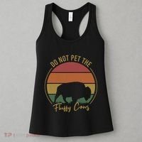 Do Not Pet The Fluffy Cows Funny Bison Yellowstone Park Women's Tank Top thumb 3
