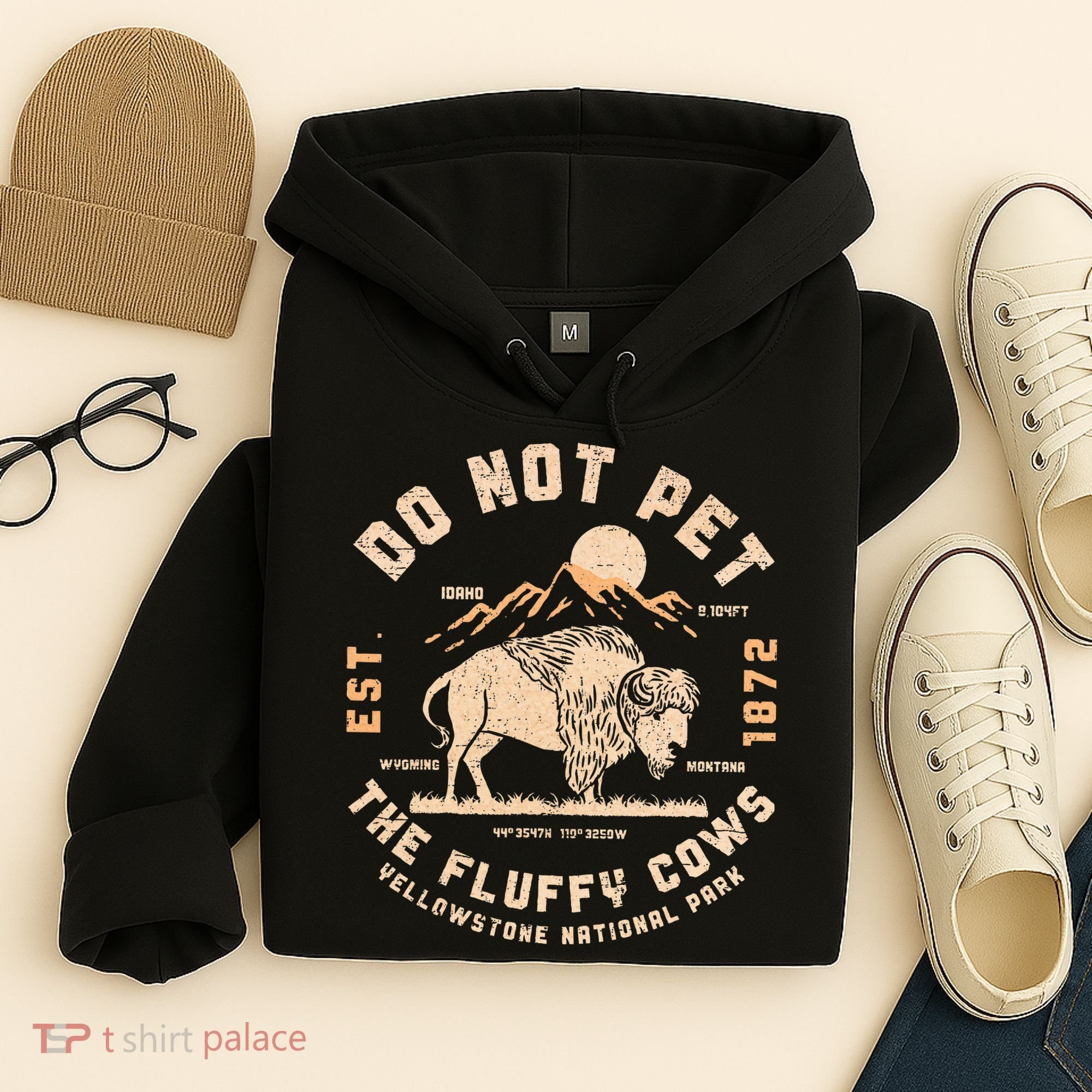 Do Not Pet The Fluffy Cows Bison Yellowstone National Park Hoodie