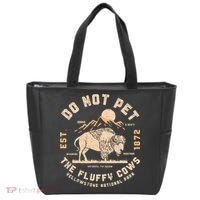Do Not Pet The Fluffy Cows Bison Yellowstone National Park Tote Bag thumb 0
