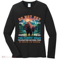 Do Not Pet The Fluffy Cows Bison Yellowstone National Park Women's Long Sleeve Shirt thumb 0