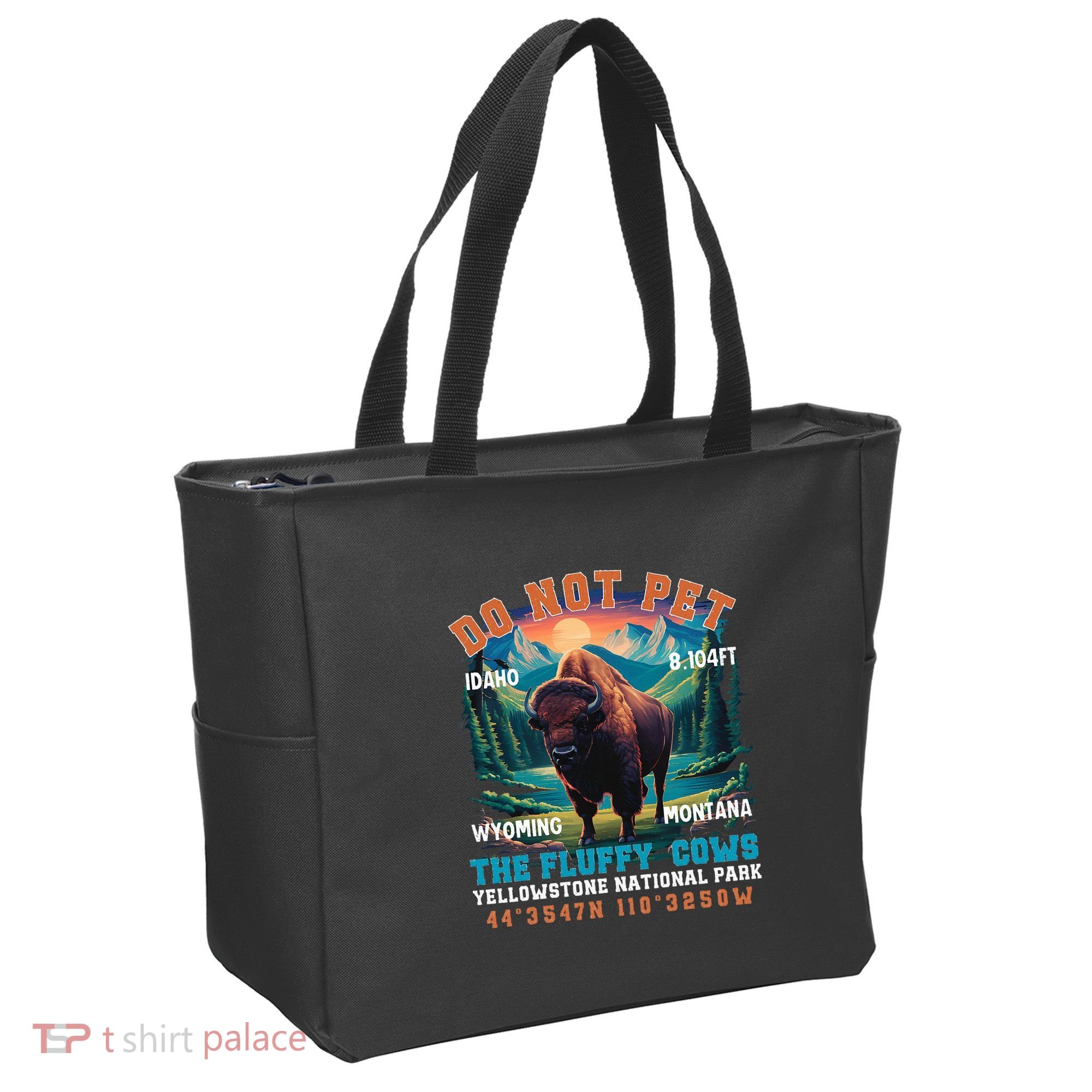 Do Not Pet The Fluffy Cows Bison Yellowstone National Park Tote Bag