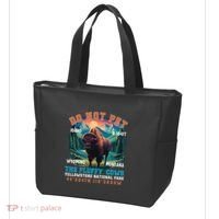 Do Not Pet The Fluffy Cows Bison Yellowstone National Park Tote Bag thumb 3