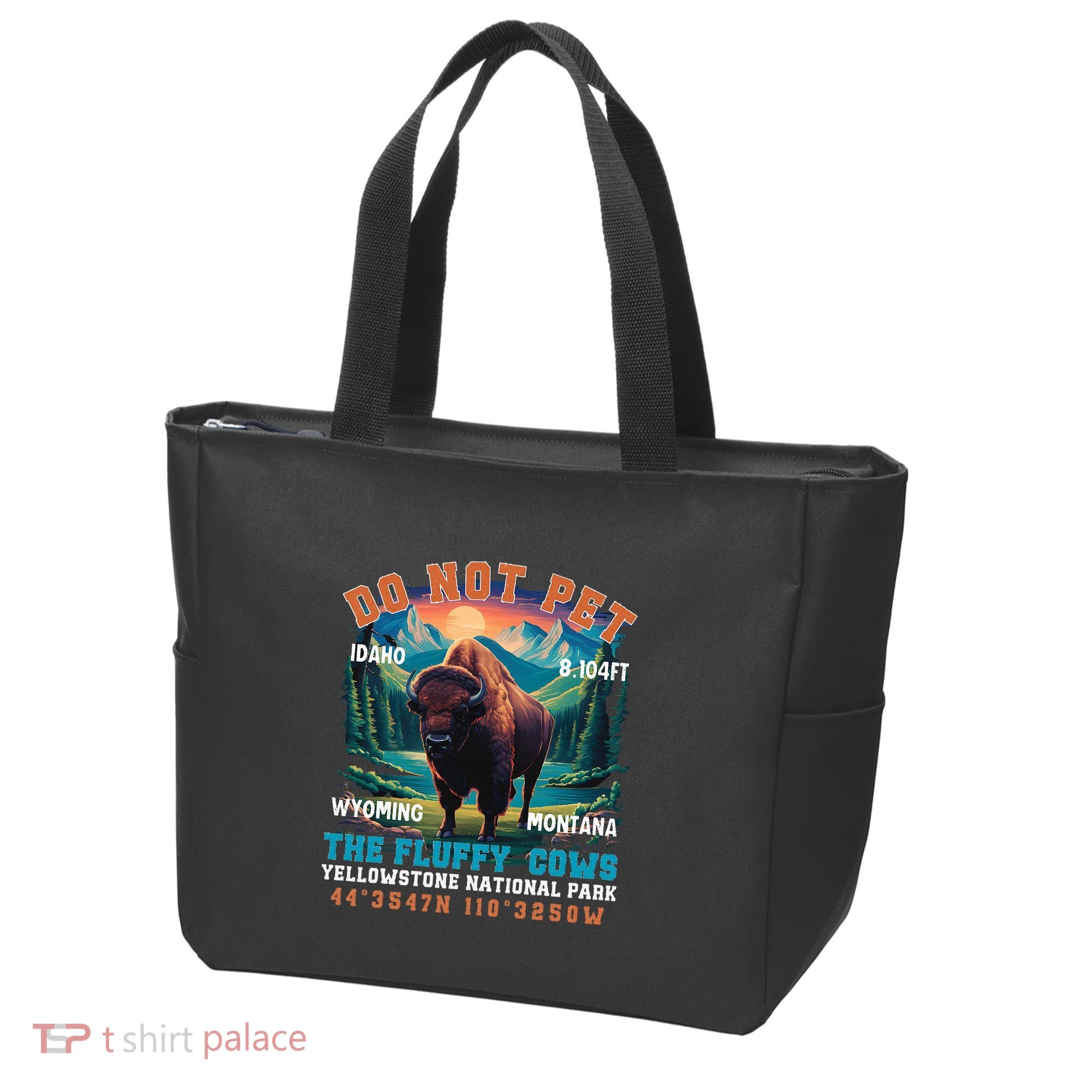 Do Not Pet The Fluffy Cows Bison Yellowstone National Park Tote Bag