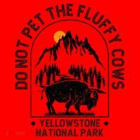 Do Not Pet The Fluffy Cows Yellowstone National Park Santa Hat thumb 1