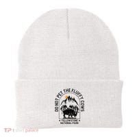 Do Not Pet The Fluffy Cows Yellowstone National Park Beanie thumb 0