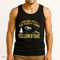 Do Not Pet The Fluffy Cows Buffalo & Bison Yellowstone Park Tank Top thumb 3