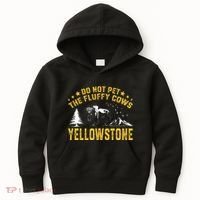 Do Not Pet The Fluffy Cows Buffalo & Bison Yellowstone Park Kids Hoodie thumb 0